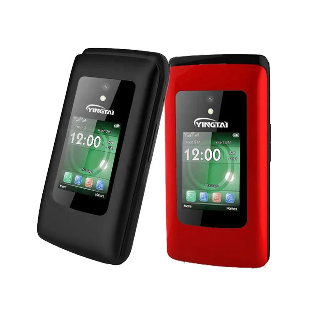 Android System 4G Flip Feature Phone Active Dual Sim Mobile Phone with Dual Screen
