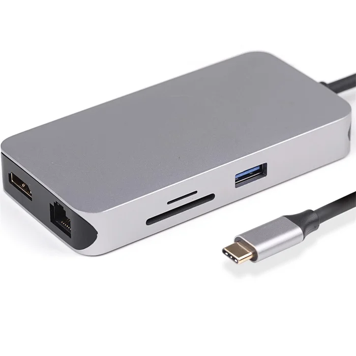 9 в 1 Модернизированная версия алюминиевый тип-c адаптер с Thunderbolt 3 4kHD USB C концентратором