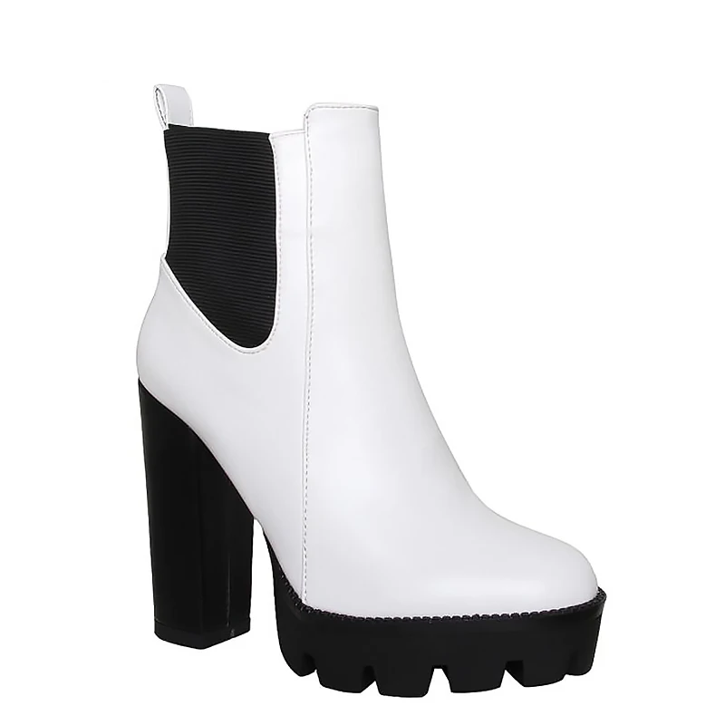 
 WETKISS/Новые дешевые женские ботильоны для зрелых женщин женские высокие сапоги; Женские модные ботинки «Челси» на толстой подошве на высоком каблуке; Женская обувь; Оптовая продажа  