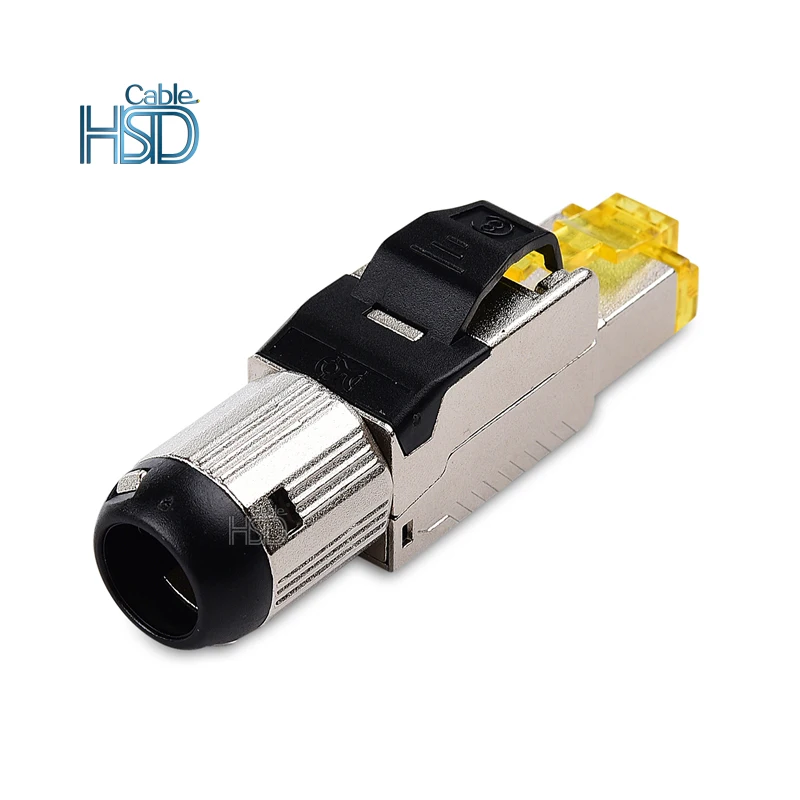 Toolless Field Termination Cat8 RJ45 Shielded Connector Ethernet Network Male Modular Plug for Cat8 Cables