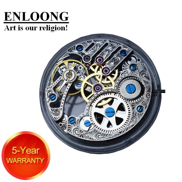 
ENLOONG Luxury Watches Mechanical Movement with Flower Carving Manual Winding OEM Seagull ST3600 Watch Movement ETA 6498 