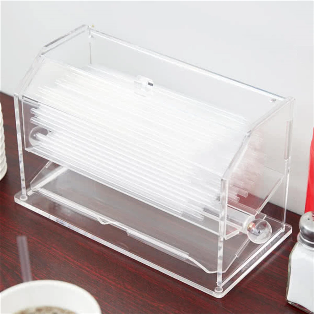 SimplyImagine Clear Acrylic Lightweight Straw Dispenser