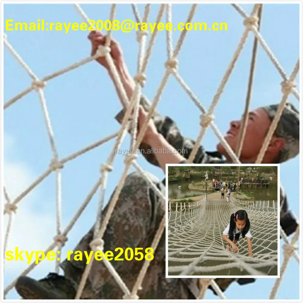UV Stabilizer Commercial Gym Polypropylene Cargo Net Rope Climbing Net