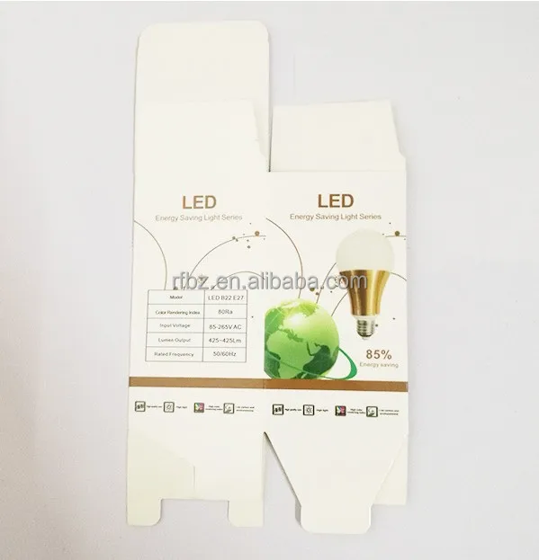 Small LED Light Bulb Storage Packing Paper Box Custom Sheets Shadow Framed Led Strips Lighted Carving Light Paper Packaging Box