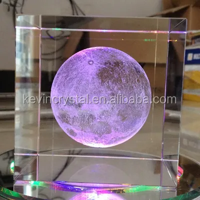 K9 Quality Crystal Cube Moon 3d Laser Crystal