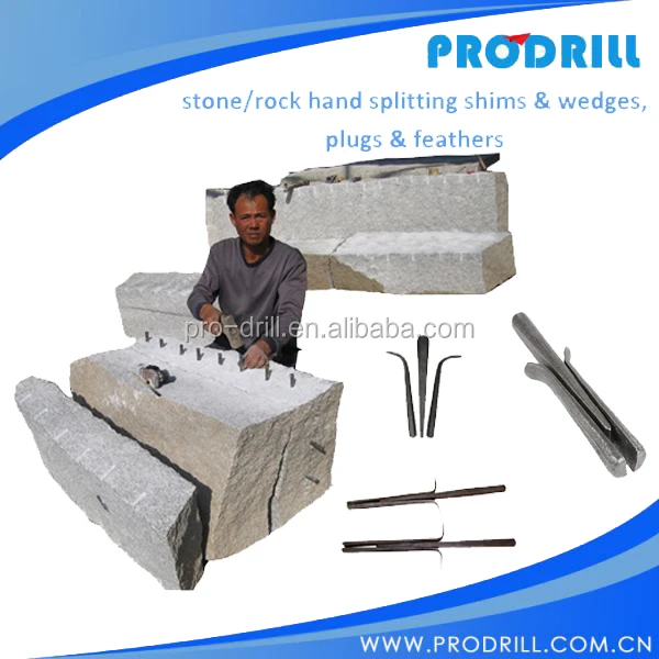 Plug and Feather Wedges Traditional Splitting Wedge and Shims Plug and Feathers for Breaking Rock