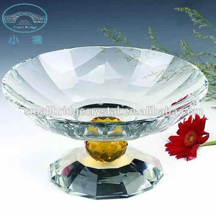 Crystal Glass Fruit Plate for Home Dec