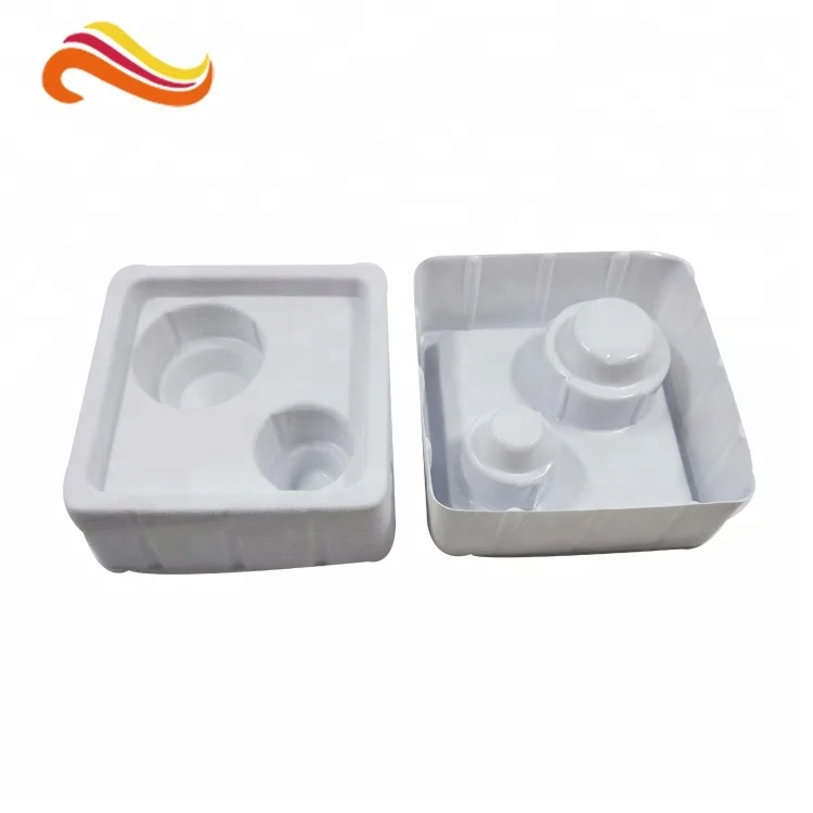 OEM, изготовленный на заказ пластиковый ПВХ белый блистерный лоток с бархатной пластиковой косметической упаковкой