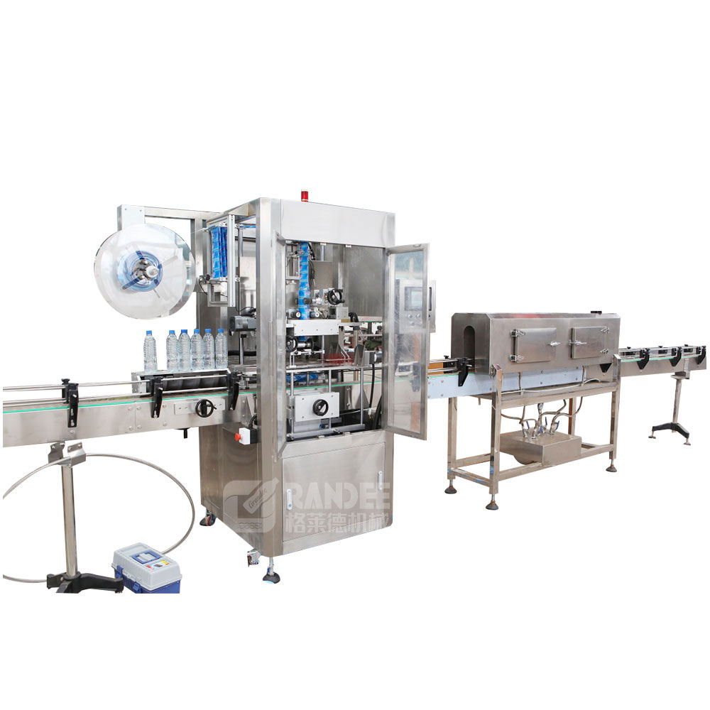 
 Автоматическая машина для нанесения этикеток на бутылки, термоусадочный туннель  