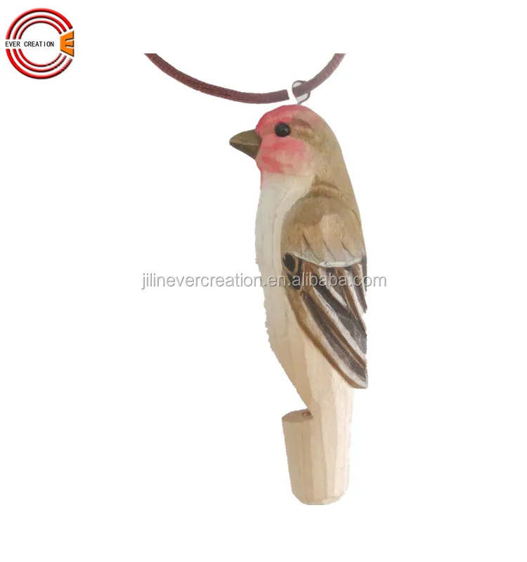 Wooden Bird Whistle Toy Hand Carved Animal Sound Whistle Kids Educational Whistle Keychain Party Favor Wholesale
