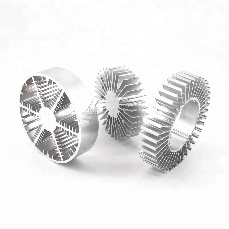 High Quality Custom Colour Aluminum Round Tube Sunflower Flexible Heat Sink Aluminium Extrusion