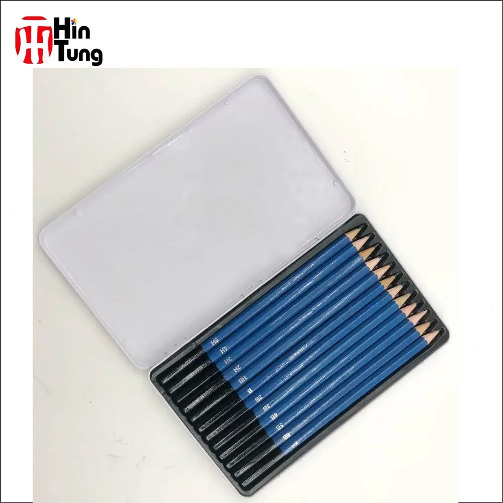KALOUR Cheap Price 12pcs Sketching and Drawing  Pencil in Tin Box with Premium Quality As Professional Art Supplies and a Gift