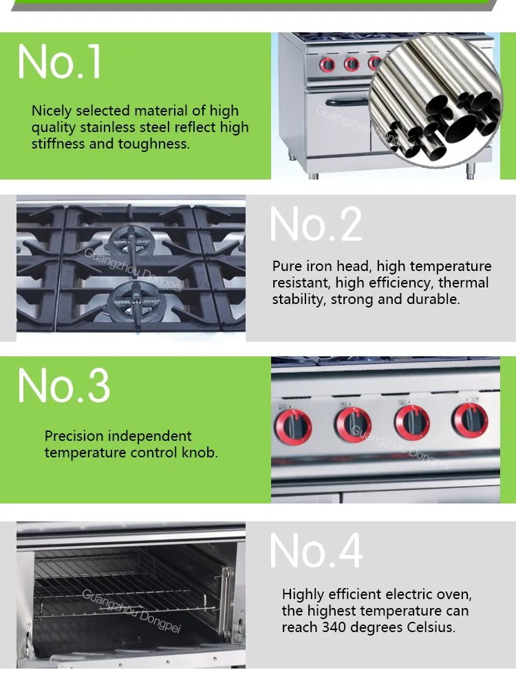 Hot Sale Electric Cooking Range with Oven Restaurant Kitchen Blue Flame Cooking Range with Oven Popular Commercial Cooking Range