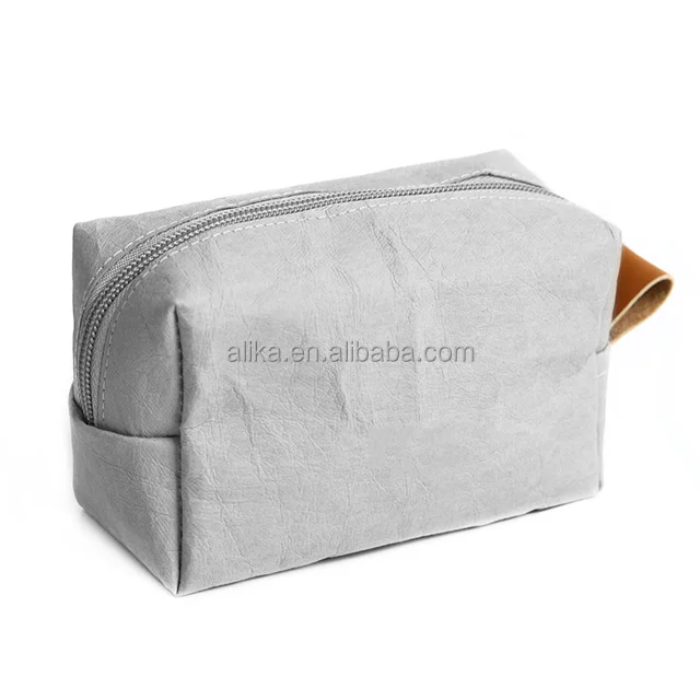 Washable Kraft Paper Makeup Bag Sustainable Travel Pouch