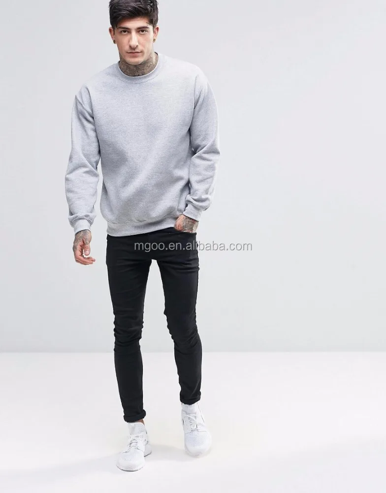 oversized grey crew neck