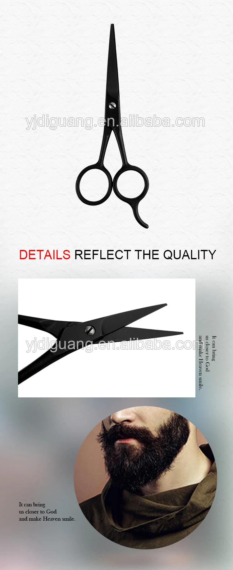 Professional High Quality 5.5" Stainless Steel Black Facial Hair