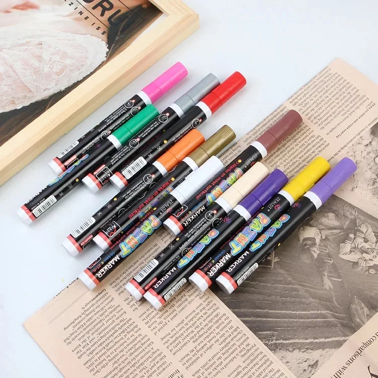 12 Colors Pack Rohs Conform Tire Paint Marker Pen for Rubber