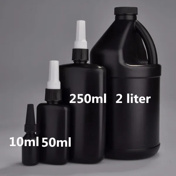 Black Empty 10ml 50ml 250ml Glue Container for Uv Adhesive