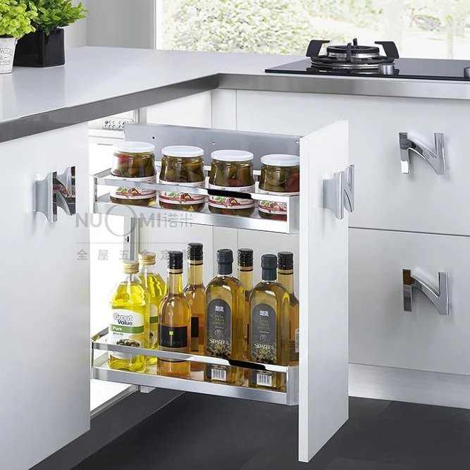 Kitchen Storage Cabinet Drawer Bottle Pull-out Wire Basket NUOMI Deverajas