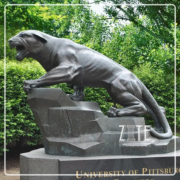 High quality cheap large brass animal statue bronze panthers sculpture