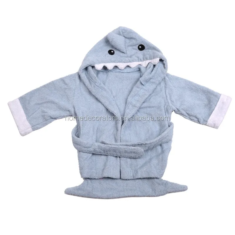 
 Милый ребенок банный халат синяя акула банный халат дети банный халат  