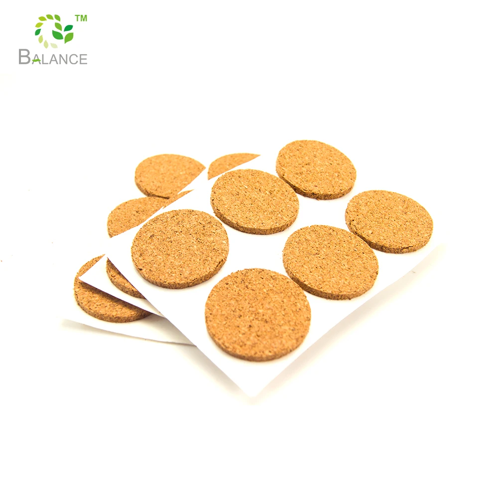 Natural Cork Pad Chair Feet Protector Adhesive Cork Circle Glass Protection Sticky Cork Dots for Furniture