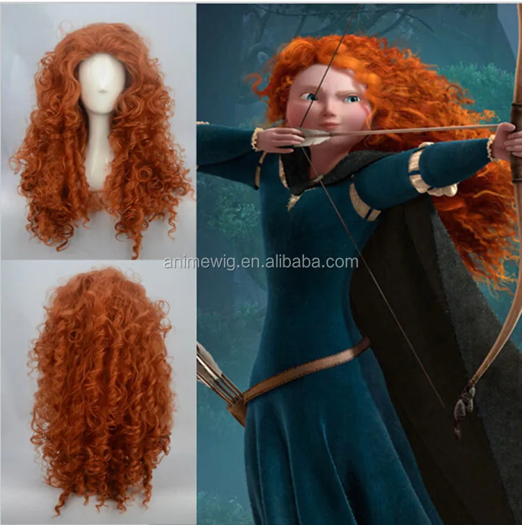 American Anime Brave Merida Princess 70 Cm Long Curly Orange Red Women  Synthetic Cosplay Hair Wig - Buy Long Hair Wigs,Synthetic Cosplay Wigs,Curly  Hair Wigs Product on 