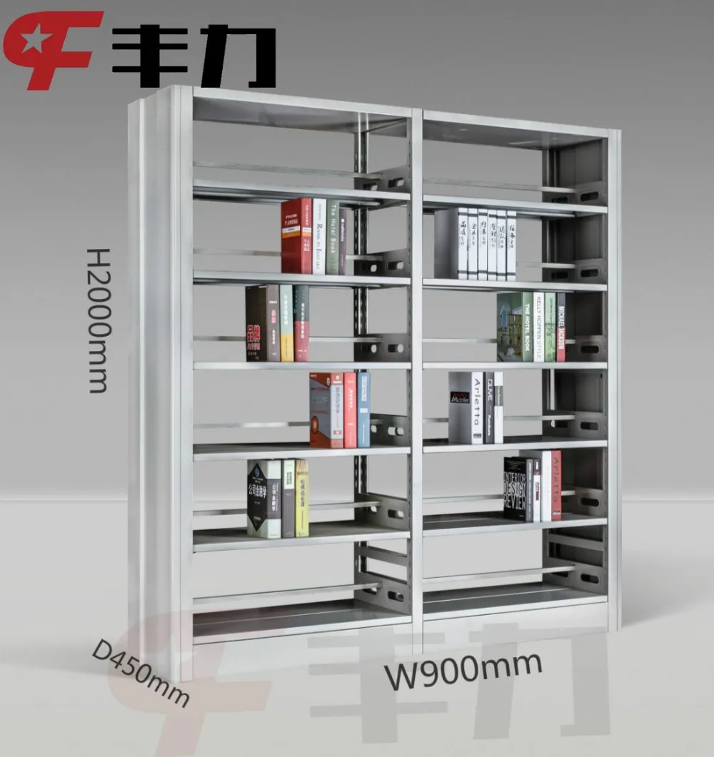 Steel Library Furniture 6 Layers Metal Bookshelf - Durable Storage ...