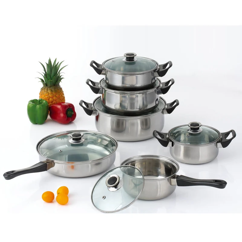 12pcs Induktion Edelstahl Kochgeschirr Set Antihaft Pan Pot Set Mit Bakelit Griff Buy Kochgeschirr Sets Mit Bakelit Griff Edelstahl Kochgeschirr Set Product On Alibaba Com