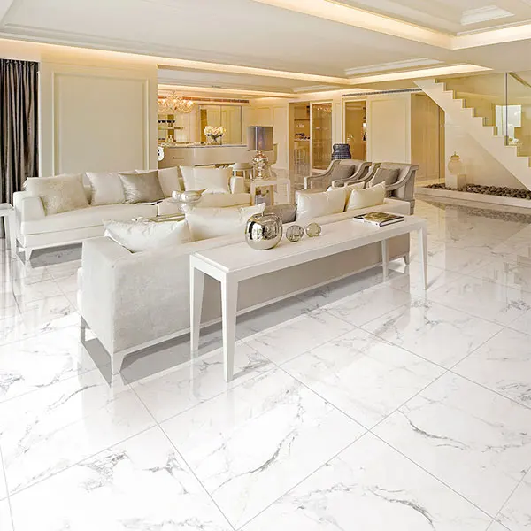 Calacatta White Porcelain Floor Tile 600x600mm product sample
