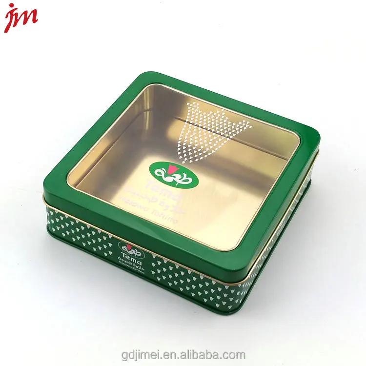 Wholesale Custom Food Grade Square Tin Can, Window Display Metal Box for Jewelry, Food & Gift Packaging