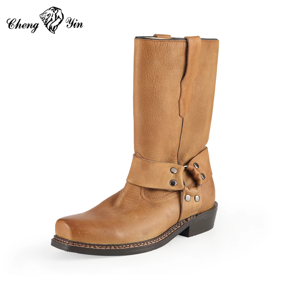 2021 новый дизайн ковбойские сапоги высокого качества теплые коричневые из натуральной кожи детские