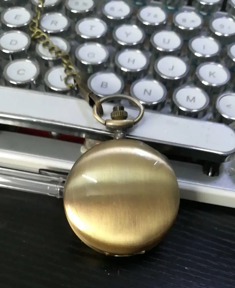 Smooth Bright Retro Two Faced Black Necklace Roman Silver Pocket Watches