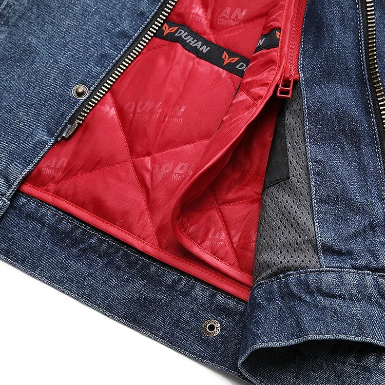 DUHAN, мотоциклетная кожаная куртка для мужчин утепленная теплая Мотокросс джинсовая куртка в байкерском стиле со съемной хлопковой подкладкой