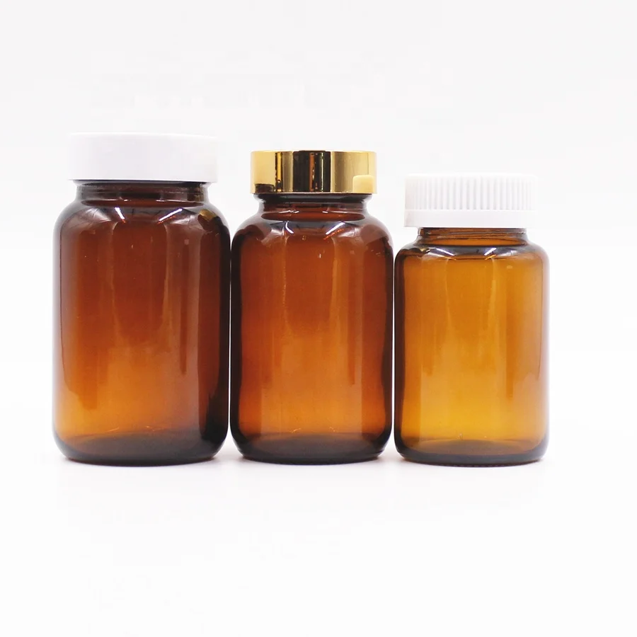 Glass medicine bottle amber glass capsule bottle 120ml