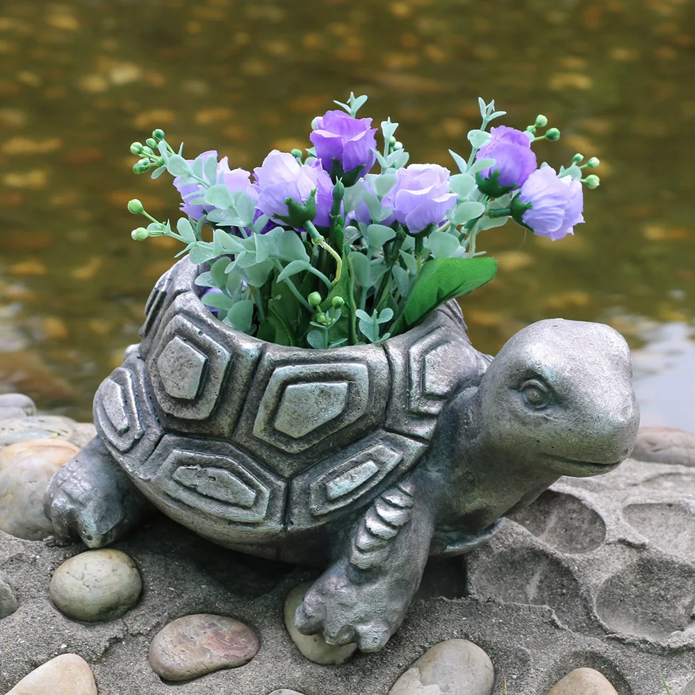 Pot En Forme De Tortue En Fibre De Verre