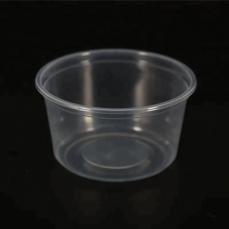 480ml Disposable pp Material clear Round Plastic Food Container with Lid