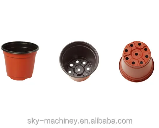 Дешевый пластиковый двухцветный цветочный горшок