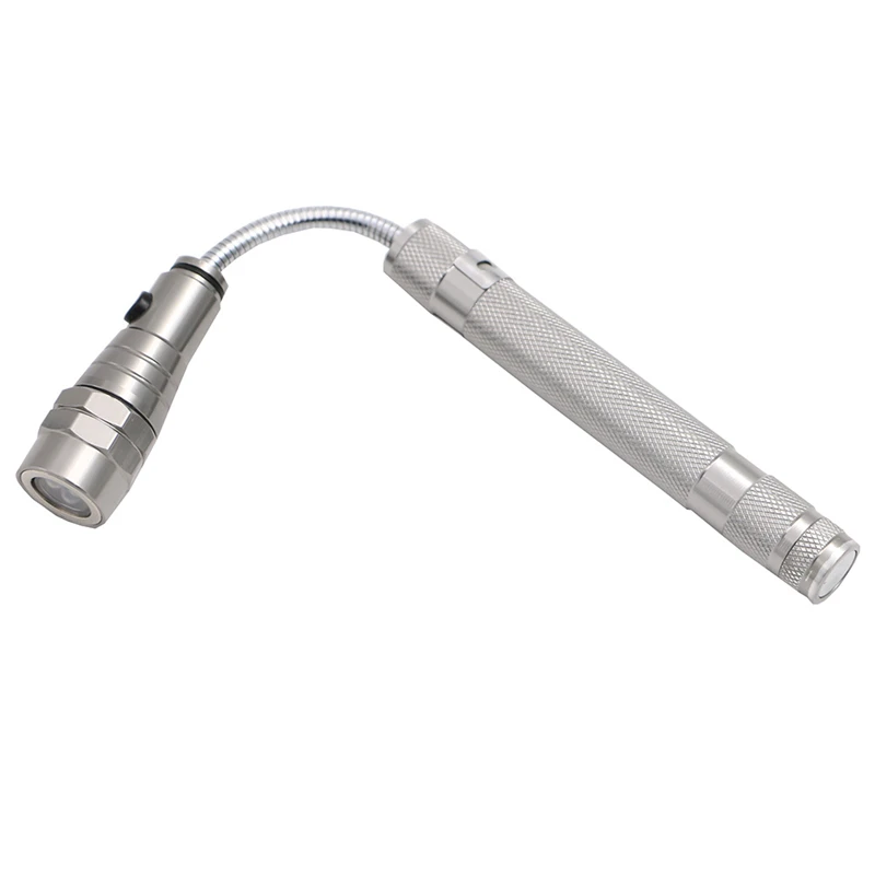 3 LED Telescopic Flexible Torch with Magnet 4-Color Pick-up Tool and Lamp Clip-on Flashlight Featuring Magnetic Pickup Colors
