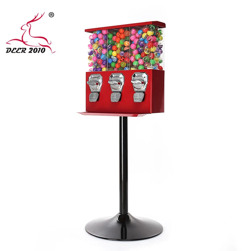 Тройной торговый автомат для конфет большой емкости мини-автомат продажи капсул Gashapon