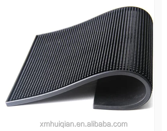 Uxcell Rubber Bar Spill Mat 45 x 30 Cm Flexible for Industrial, Home,  Coffee Shop Black