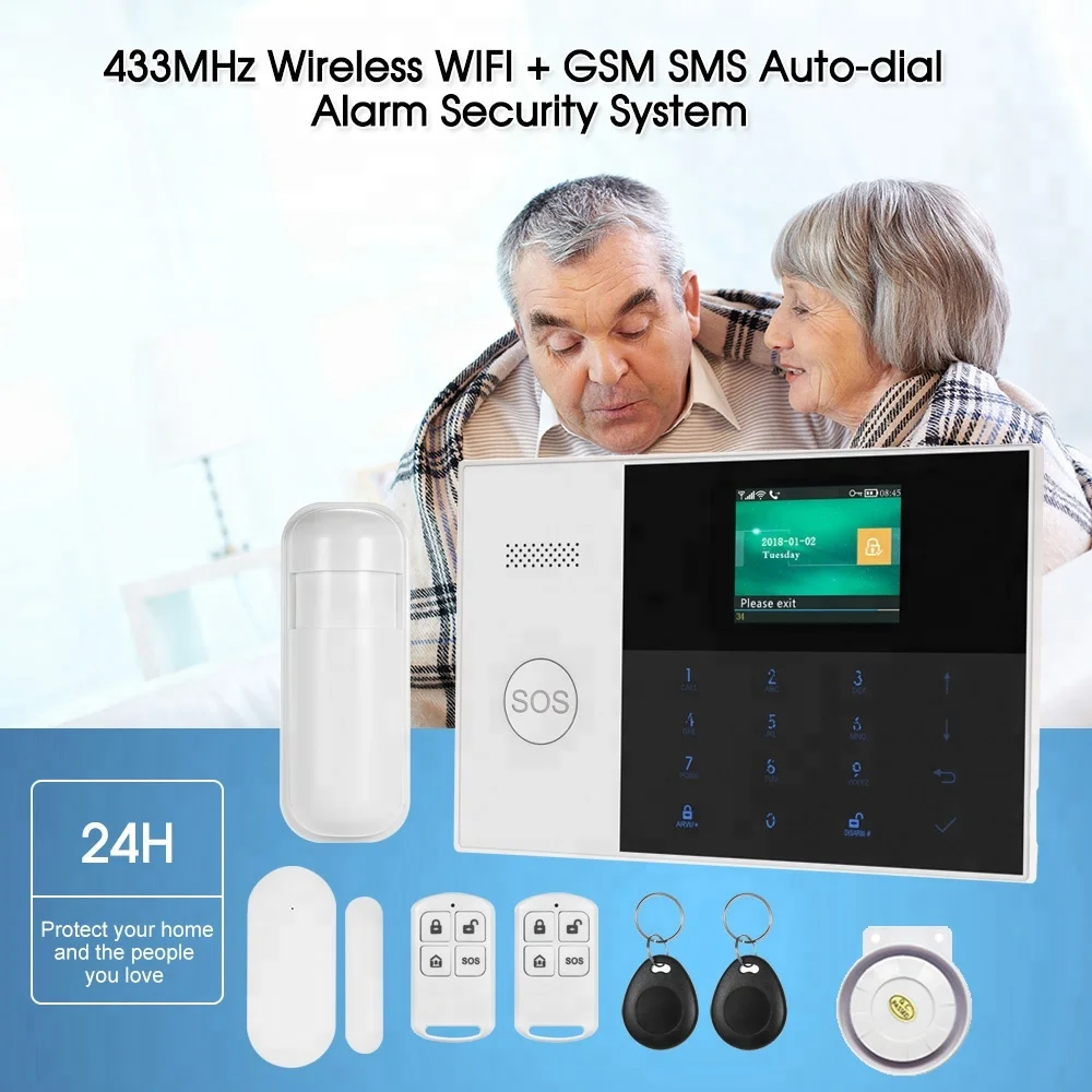 PGST 4G Security System Wireless Alarm Hub WiFi Smart Home With Motion Sensor Door Contact for Tuya Home Alarm Security System
