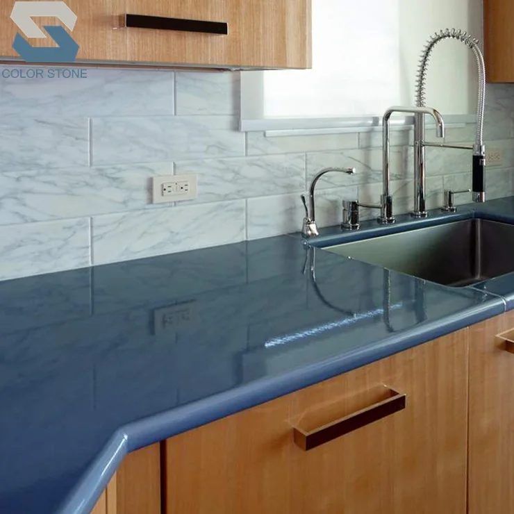 Factory Direct Price Fabricated Artificial Dark Blue Quartz Countertops Cheap for Kitchen