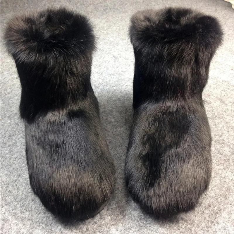 Source Top Sale Genuine Rabbit Fur Outside High Boots Womens Winter Boots  on m.