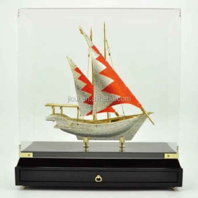 Crystal Arab Boat Model for Islamic Souvenirs Gifts