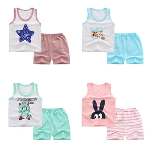 Cool Cute Casual Sleeveless Shorts Suit Cheap Sale Korean Clothes Kids Wholesale Baby Clothing 2018