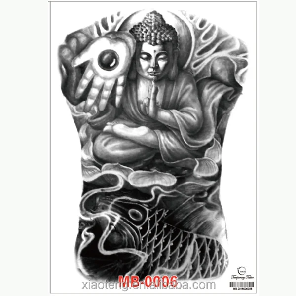 SAVI 3D Temporary Tattoo Buddha Face Design Size 105x6cm  1pc Black  4 g  Amazonin Beauty