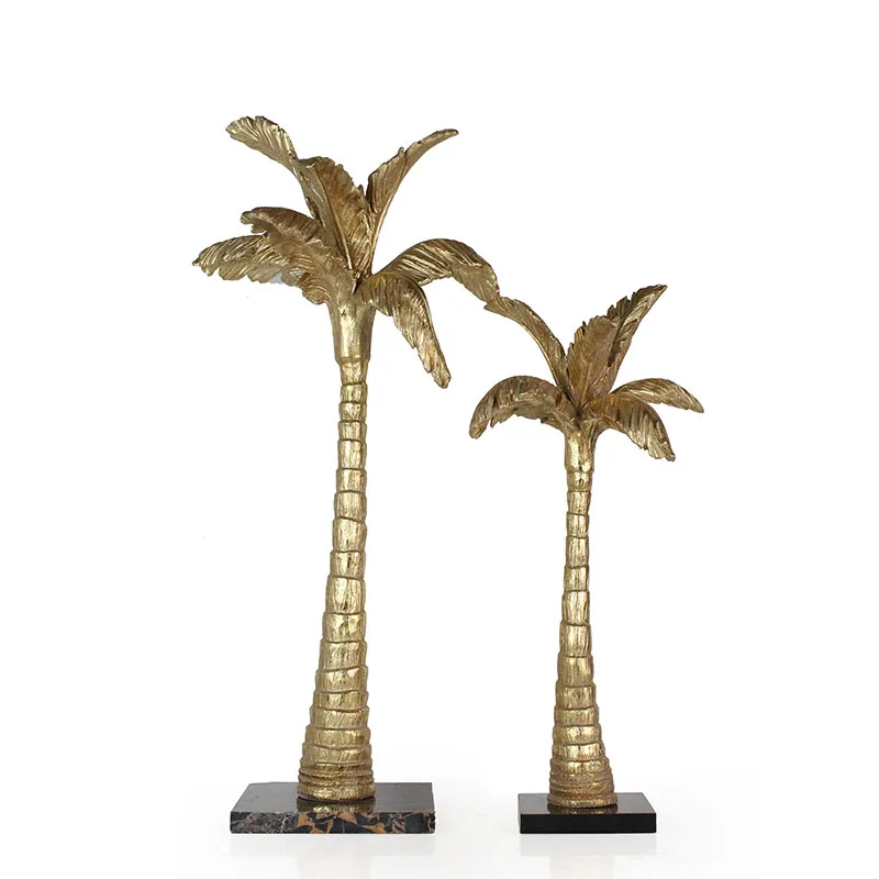 Resin Coconut Tree Home Decoration Marble Base