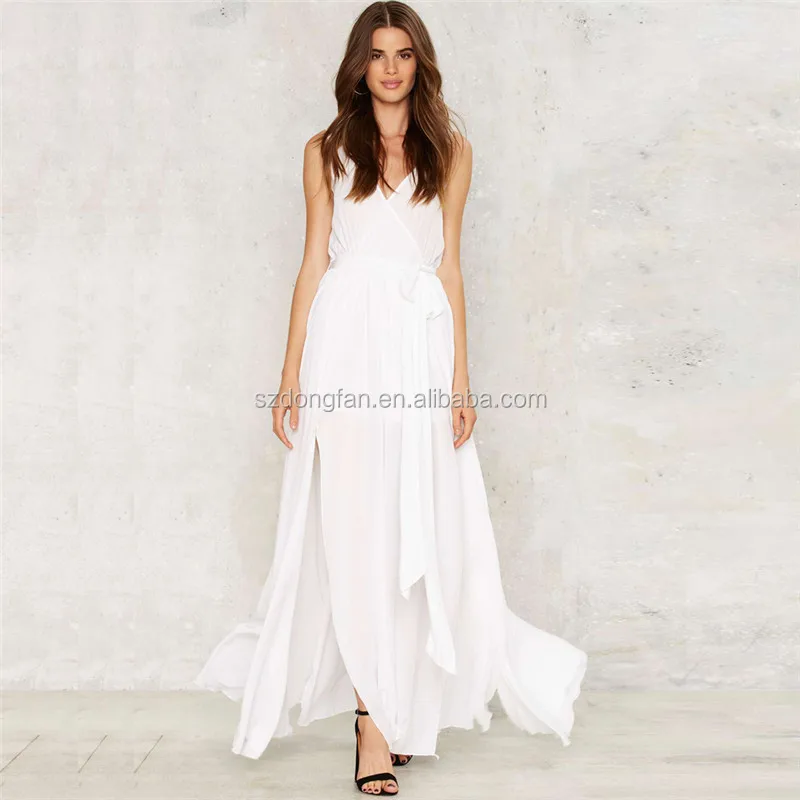 Source largo de nuevo chifón vestido de boda de playa vestido blanco on m.alibaba.com