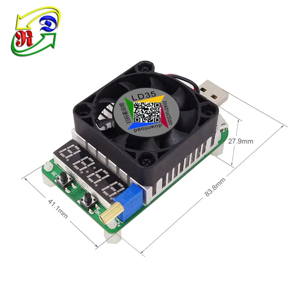 RD постоянный ток нагрузки LD35 резистор USB интерфейс тестер разряда батареи регулируемый ток 25 Вт интеллектуальная электронная нагрузка